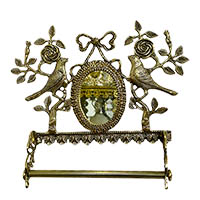 جاکلیدی برنجی برنزی گنجشک و آینه