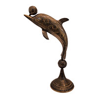 دلفین برنجی برنزی طرح ساده روی توپ سایز 12 اینچ