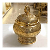 شکلات خوری برنجی برنزی مدل يوفو 8 اينچ