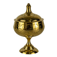 قندان پایه دار قلم زنی شده برنجی برنزی