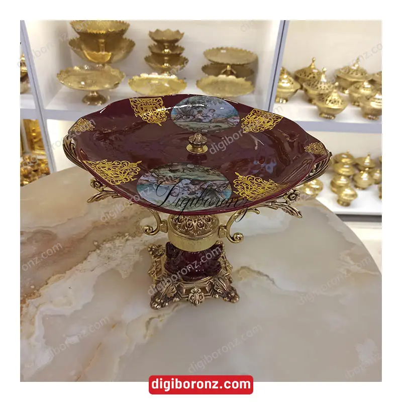 شيرينی خوری برنجی برنزی گلدن زرشکی