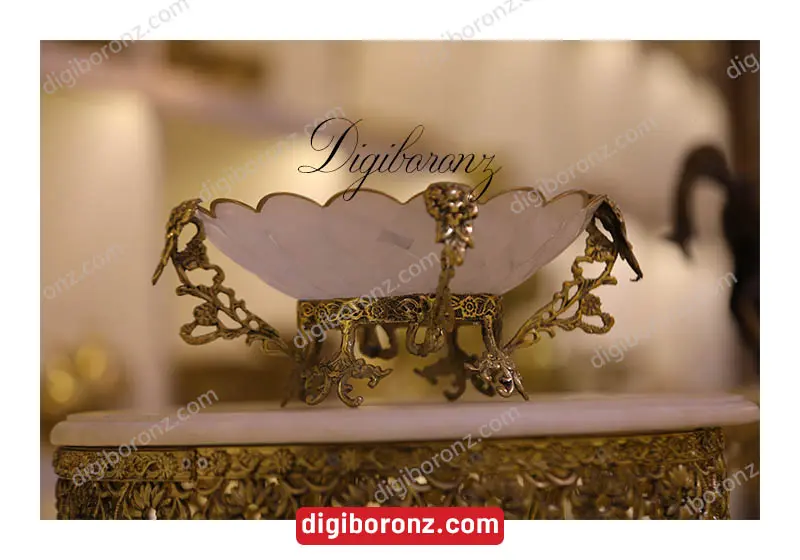 میوه‌خوری سفید طلایی سرامیکی