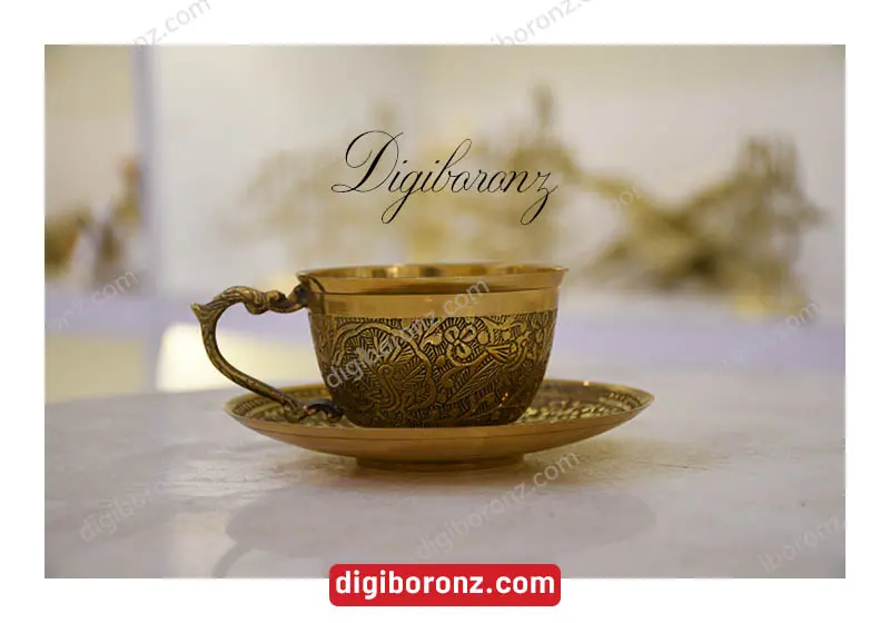 فنجان تک طرح طاووس سایز بزرگ