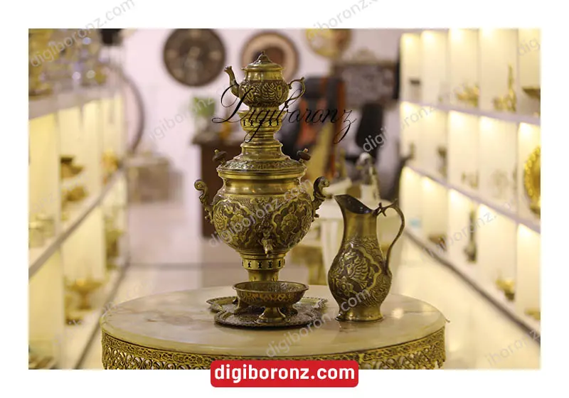 سماور آوا گل و مرغ آنتیک