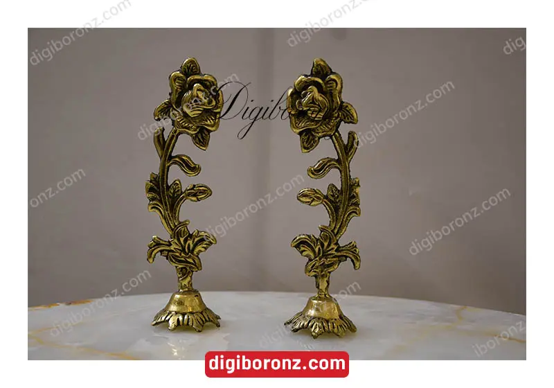 استند و مجسمه برنجی برنزی گل رز