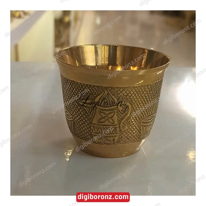 لیوان برنجی برنزی طرح دله تک عددی