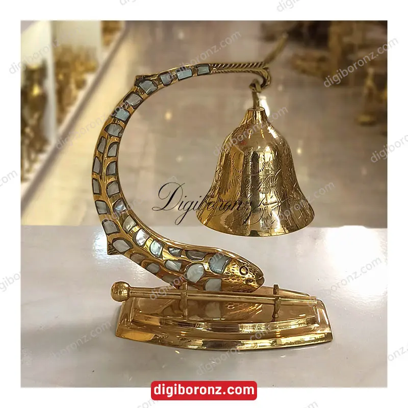 ناقوس برنجی برنزی هندی طرح ماهی سایز بزرگ