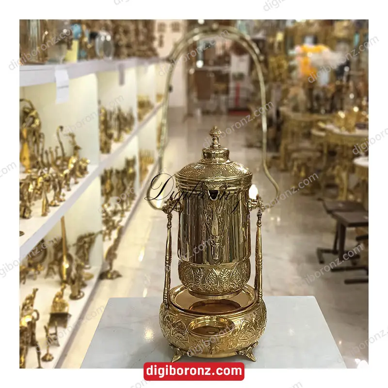 کتری برنجی برنزی هندی وارمری منقل دار بزرگ