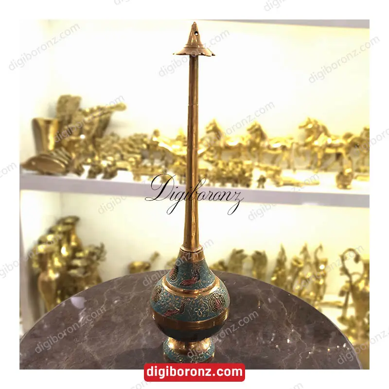 گلاب پاش برنجی برنزی مدل مینا کاری ابی هندی