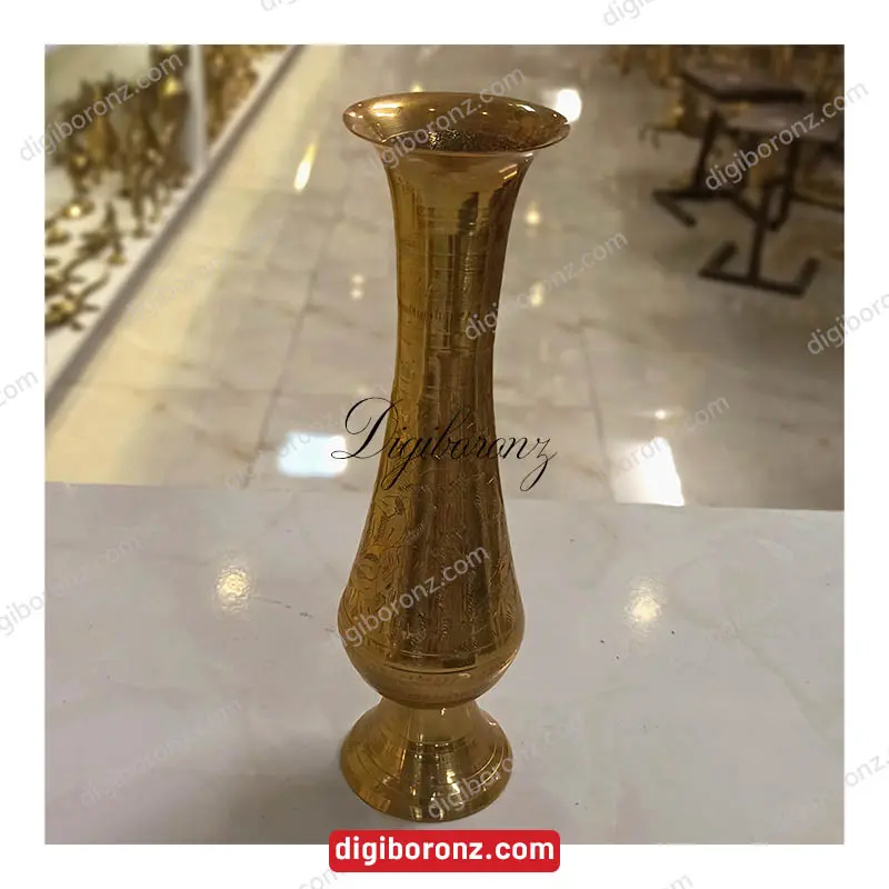 گلدان برنجی برنزی پاکستانی لب ساده 